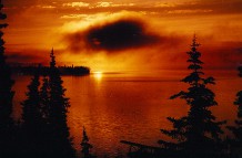 Sunset am Stephans Lake in Alaska