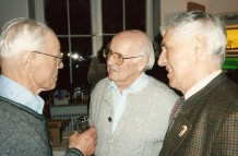 Otto Eidenschink, Hermann Köllensperger und Otto Malia im Alpenvereinshaus auf der Praterinsel